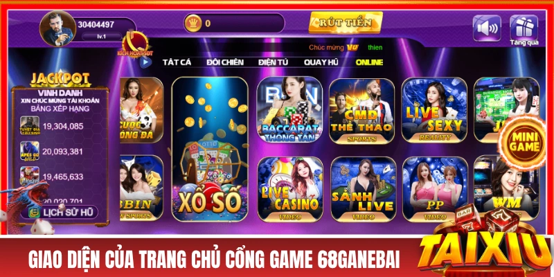 68 Game Bài - Cổng Game Đổi Thưởng Uy Tín, Xanh Chính Top 1 Giao diện của trang chủ cổng game 68ganebai